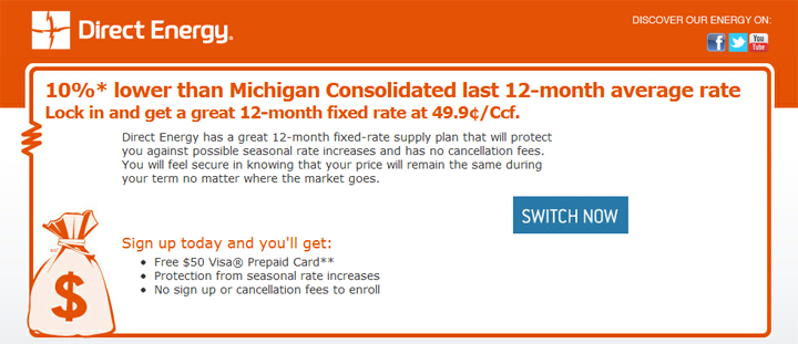Direct Energy e-marketing project preview